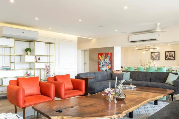 Modern living room designed by Zenvia Studio in Gurgaon